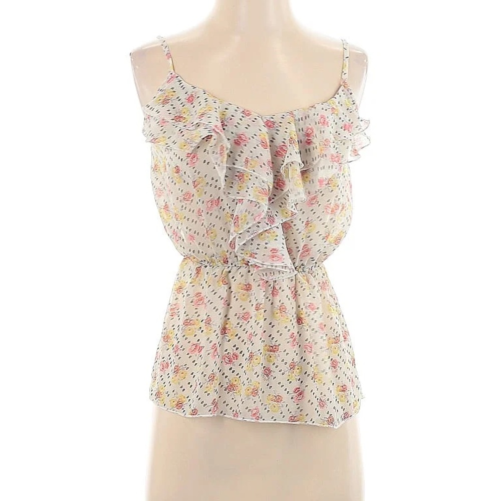 Floral Ruffle Sleeveless Top